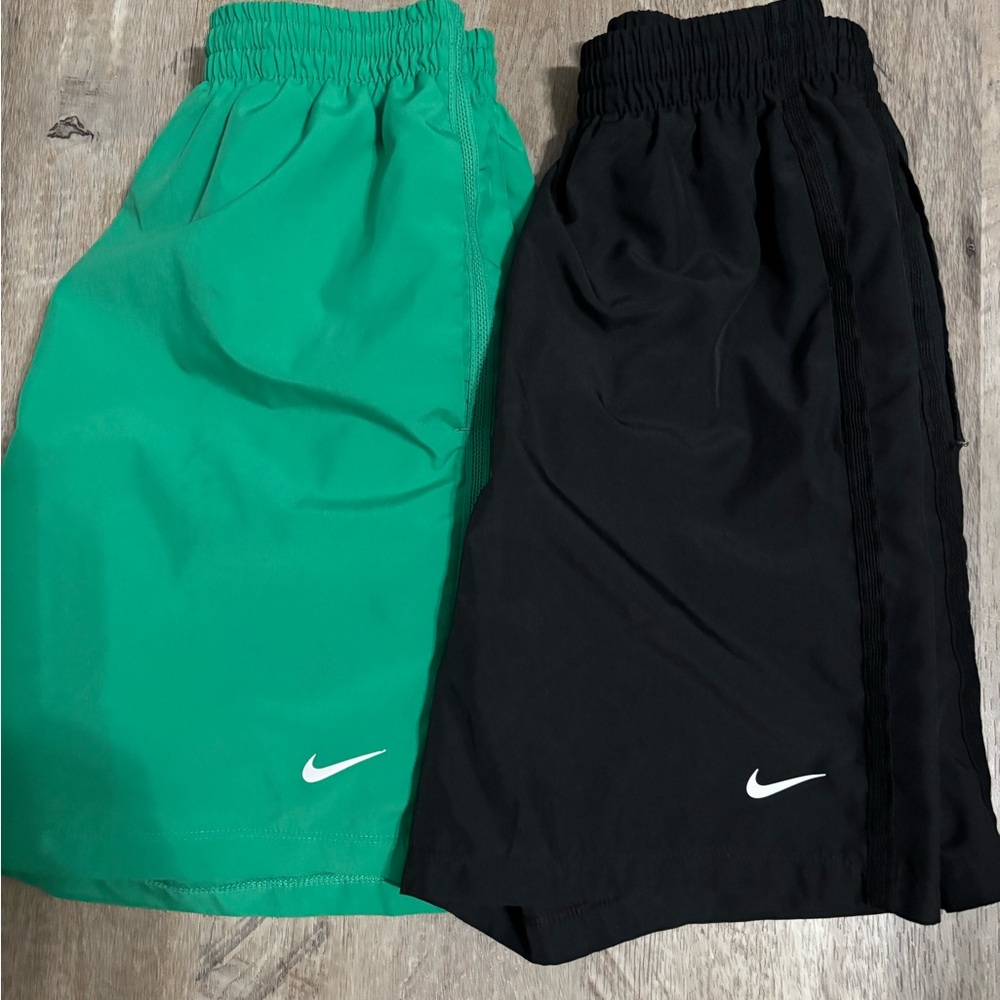 Nike Kids' Teal and Black Athletic Shorts